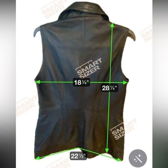DS Sz L Black Vintage 100% Leather Motorcycle Zip Front Pocket Vest - Picture 8 of 9